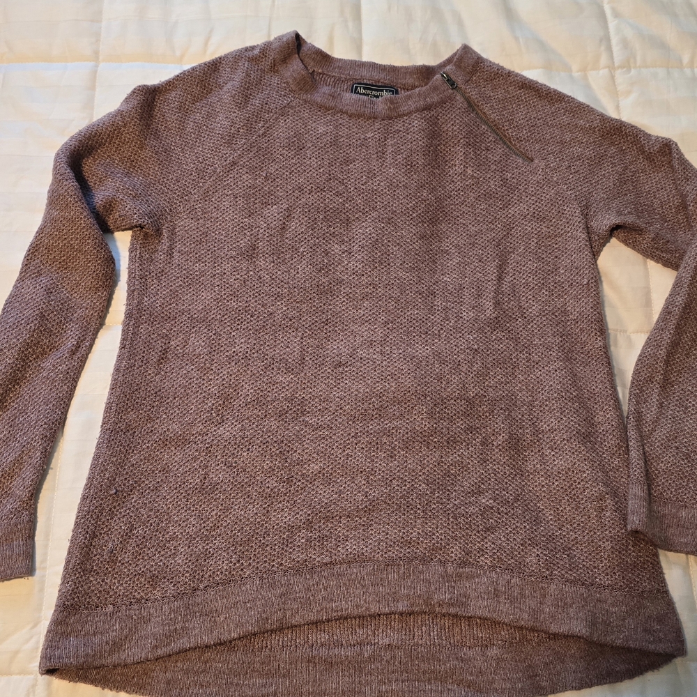 Abercrombie & Fitch Sweater Women's Size Small Zipper Pink Long sleeve